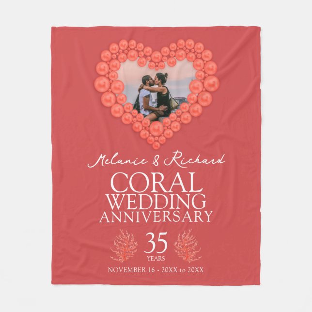 35. Foto zum Hochzeitstag der Korallen Fleecedecke (Vorderseite)