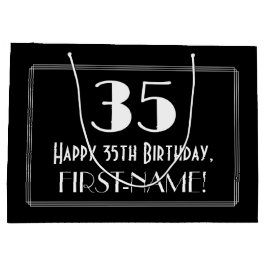 35. Geburtstag: Art Deco Inspiriert Stil "35", Nam Große Geschenktüte