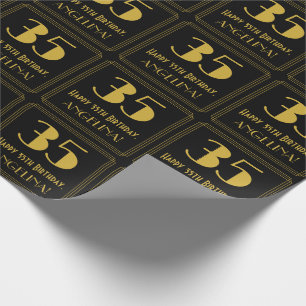 35. Geburtstag ~ Art Deco inspirierter Look "35", Geschenkpapier