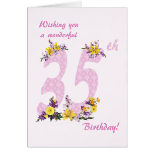 35. Geburtstag Blume Dekorierte Zahlen