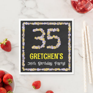 35. Geburtstag: Blumennummer, Individuelle Name, B Serviette