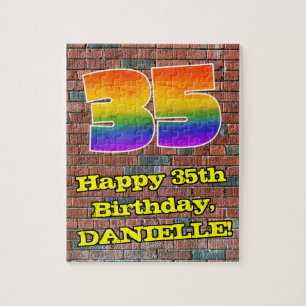 35. Geburtstag: Fun Graffiti-Inspiriert Regenbogen Puzzle