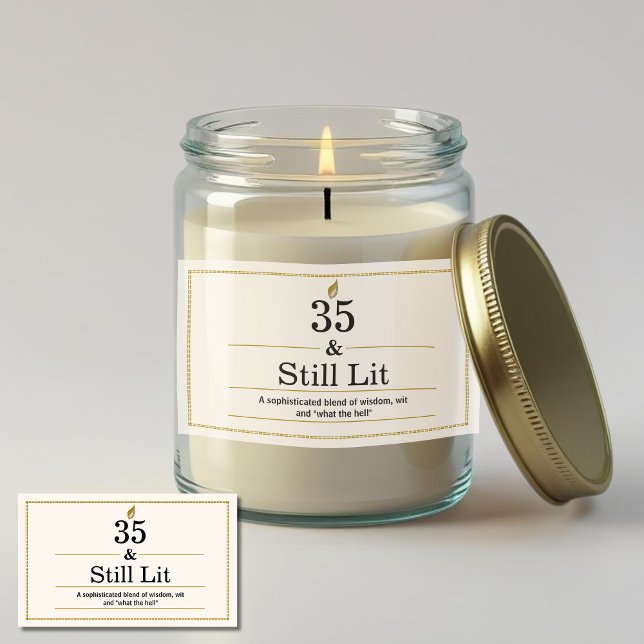 35. Geburtstag Geschenke Kerzenpackungen lustige S Rechteckiger Aufkleber (Von Creator hochgeladen)