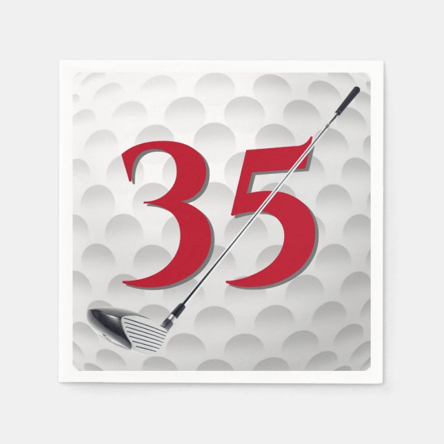 35. Geburtstag Golf Club Napkins Serviette (Vorderseite)
