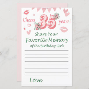 35. Geburtstag Lieblingsgedächtnis des Geburtstags