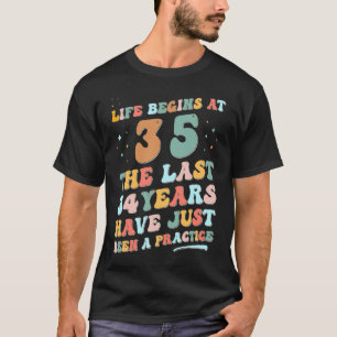 35. Geburtstag Mann Frau 2023 Groovy Life beginnt T-Shirt
