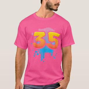 35. Geburtstag Männer Frauen Cool Spray Hiphop T-Shirt
