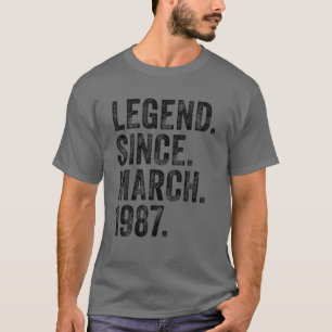 35. Geburtstag März Geboren 35 Jahre Legend seit 1 T-Shirt