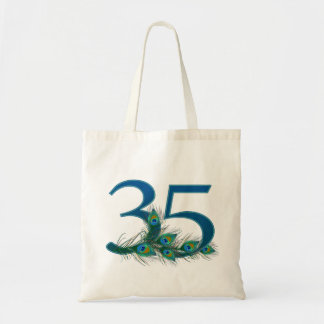 35. Geburtstag oder Jubiläum Pfauenfeder Tragetasche