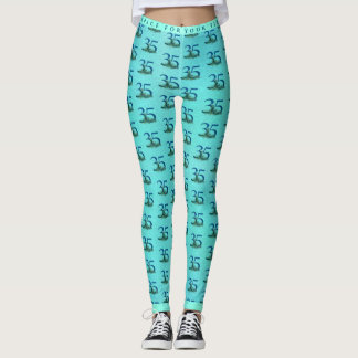 35. Geburtstag oder Jubiläum Pfauenmuster Leggings