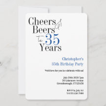 35. Geburtstag Prost Bier Party Blaue Typografie
