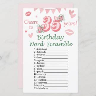 35. Geburtstag Word Scramble Game