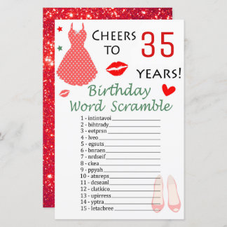 35. Geburtstag Word Scramble Game