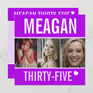35. Geburtstagsfeier feiert Foto lila Einladung