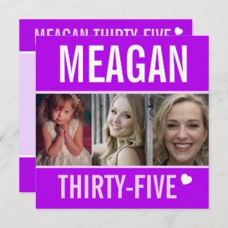 35. Geburtstagsfeier feiert Foto lila Einladung