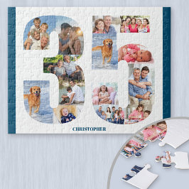 35. Geburtstagsfoto Collage Number 35 Keepake Puzzle