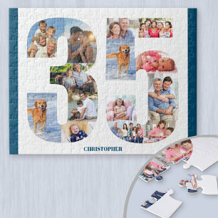 35. Geburtstagsfoto Collage Number 35 Keepake Puzzle