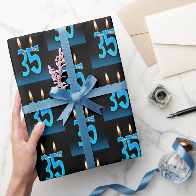 35. Geburtstagskandale mit Eyeballs Geschenkpapier (Schenken)