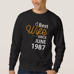 35. Hochzeitstag Beste Ehefrau seit Juni 1987 Sweatshirt