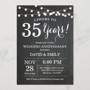 35. Hochzeitstag Einladung Chalkboard