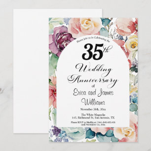 35. Hochzeitstag Elegantes Drehbuch Einladung