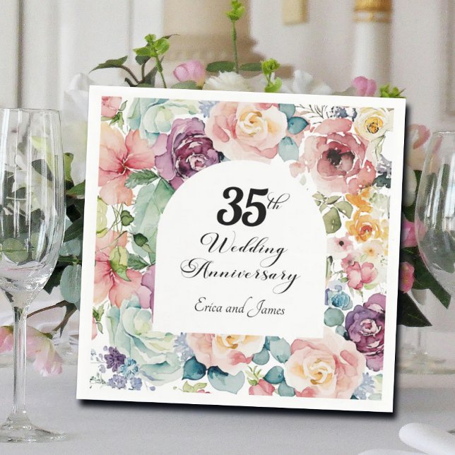 35. Hochzeitstag Elegantes Drehbuch Serviette (Von Creator hochgeladen)