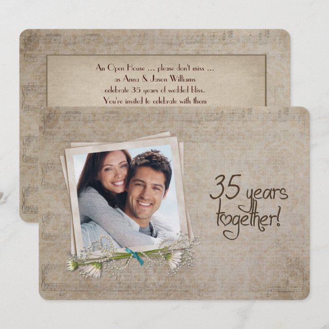35. Hochzeitstag Open House Einladung (Vorne/Hinten)