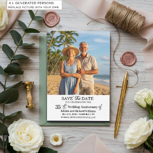 35. Hochzeitstag Save-the-Date-Foto Mitteilungskarte