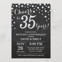 35. Hochzeitstag Schwarzes Silber Chalkboard