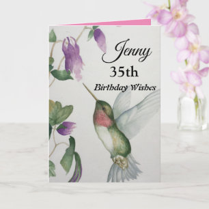 35. Hübscher Hummingbird Happy Birthday Karte