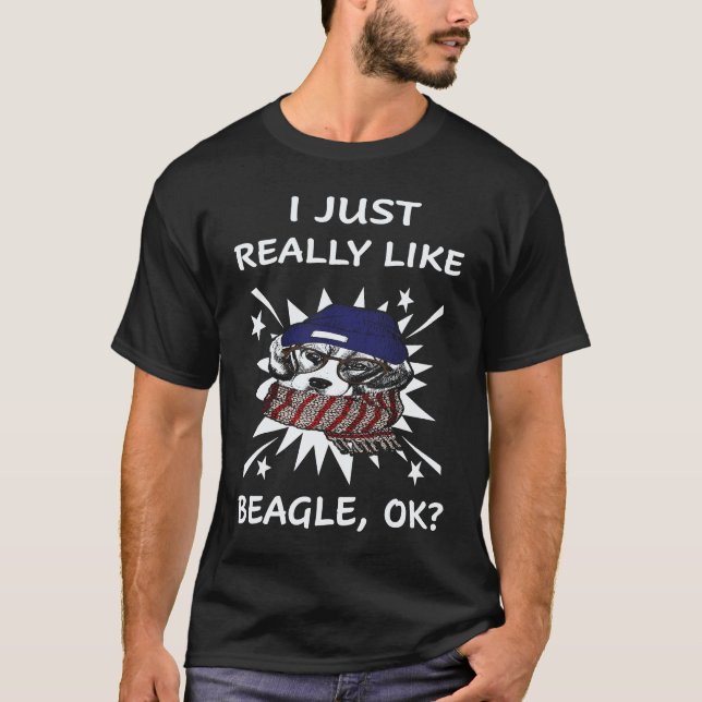 35 Ich mag Beagle einfach wirklich T-Shirt (Vorderseite)