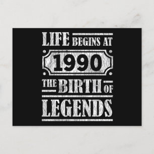 35 Jahre Alt 1990 Geburt Einer Legende 35. Geburts Postkarte