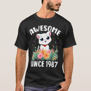 35 Jahre alte Katze Phantastisch seit 1987 35. Bir T-Shirt
