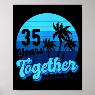 35 Jahre gemeinsame Kreuzfahrt-Paare-Illustration Poster