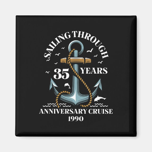 35 Jahre Hochzeitsjubiläum Kreuzfahrt Magnet (Vorne)