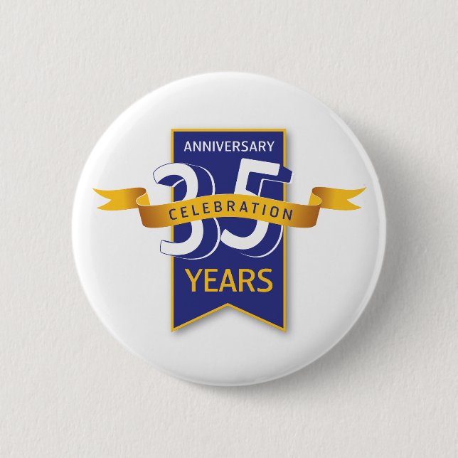 35 Jahre Jubiläumsdesign Button (Vorderseite)