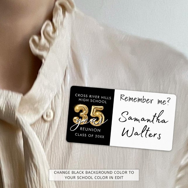 35 Jahre Klasse Wiedersehen Name Tag Erinnern (Von Creator hochgeladen)