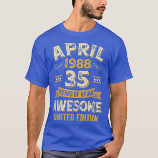 35 Jahre Phantastisch Vintag im April 1988 35. Geb T-Shirt