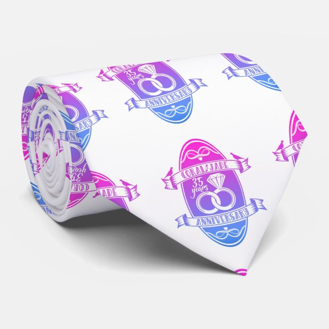 35 Jahre traditioneller Korallenjade 235 Jahre Krawatte (Gerollt)