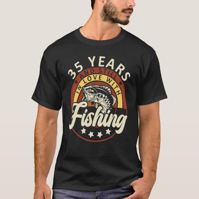 35 Jahre und noch in Liebe mit der Fischerei zum G T-Shirt (Vorderseite)