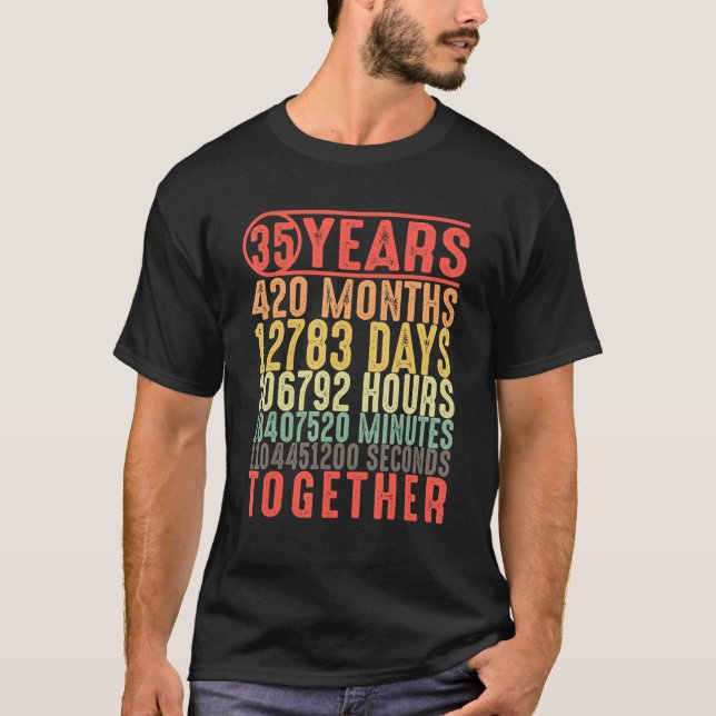 35 Jahre zusammen 35 Jahre Verheiratete Paare T-Shirt (Vorderseite)