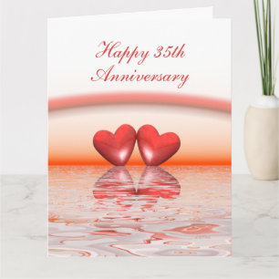35. Jubiläum Coral Hearts Karte