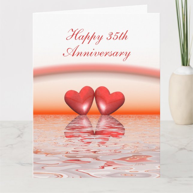 35. Jubiläum Korallenherzen Karte (Vorderseite)