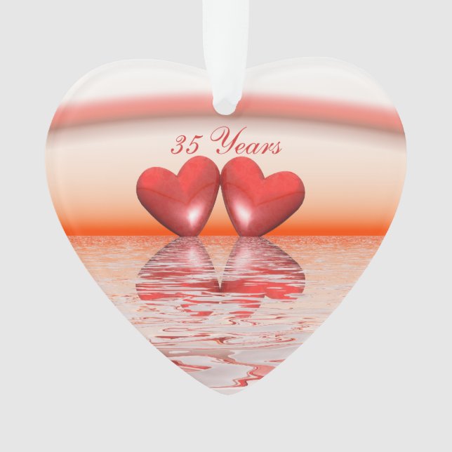 35. Jubiläum Korallenherzen Ornament (Vorderseite)