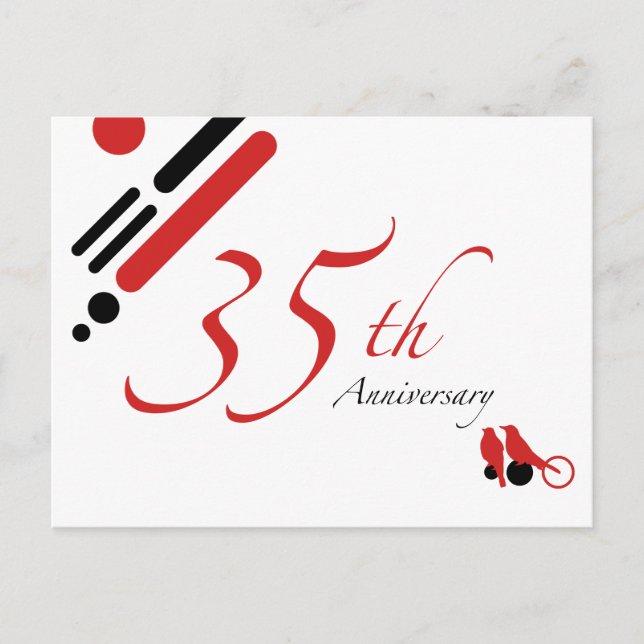 35. Jubiläum (Mod-Vögel) Postkarte (Vorderseite)