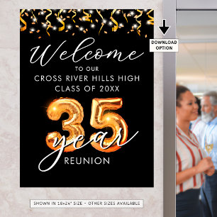 35. Klasse Wiedersehen Welcome Black Orange Balloo Poster