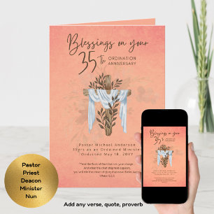 35. ORDINATION JAHRESTAG PriesterPastor Minister Karte