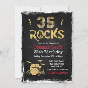 35 Rocks Rock Star Geburtstagseinladung Einladung
