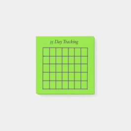 35 Tage Tracker Grüne Sticky Notes Post-it Klebezettel
