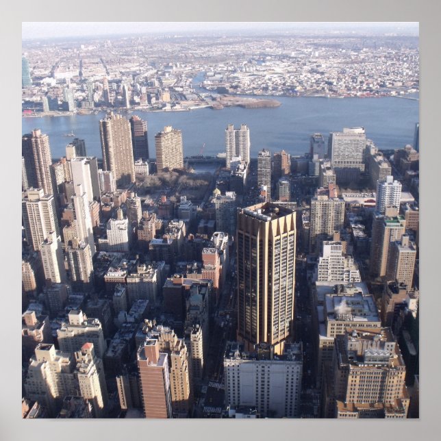 35"x35" Canvas Print Empire State Gebäude Skyline Poster (Vorne)